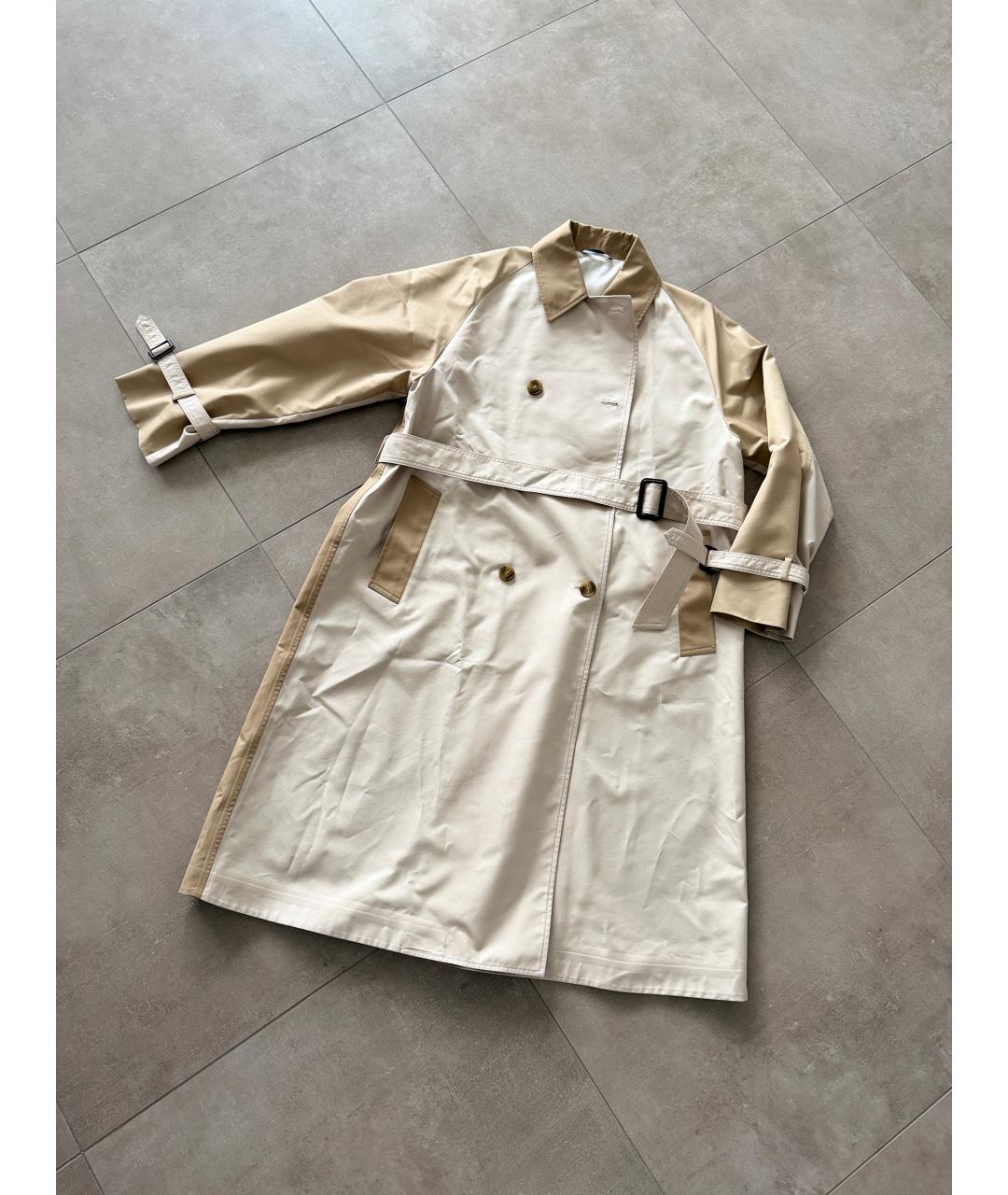 WEEKEND MAX MARA Бежевый хлопковый тренч/плащ, фото 10