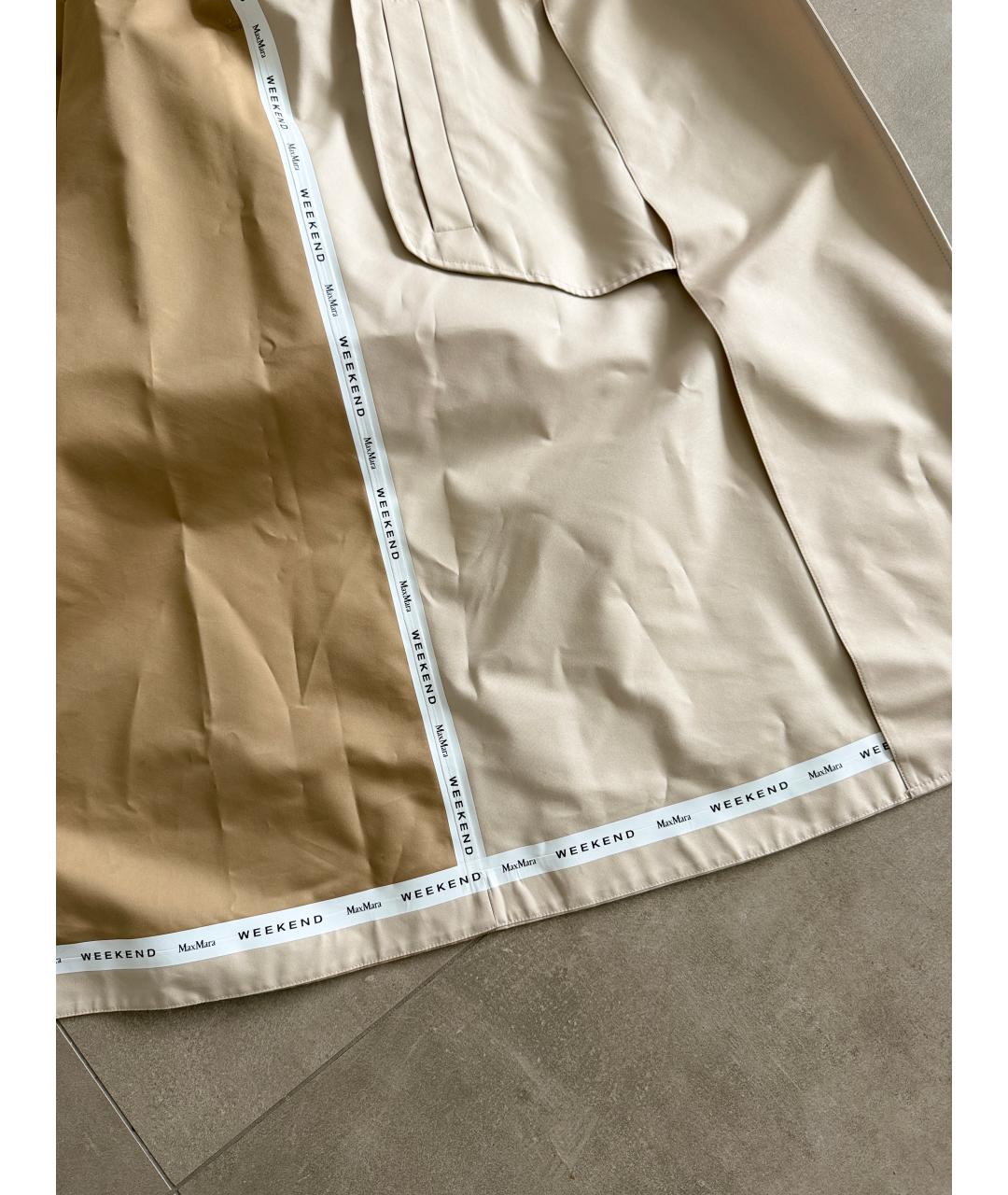 WEEKEND MAX MARA Бежевый хлопковый тренч/плащ, фото 5