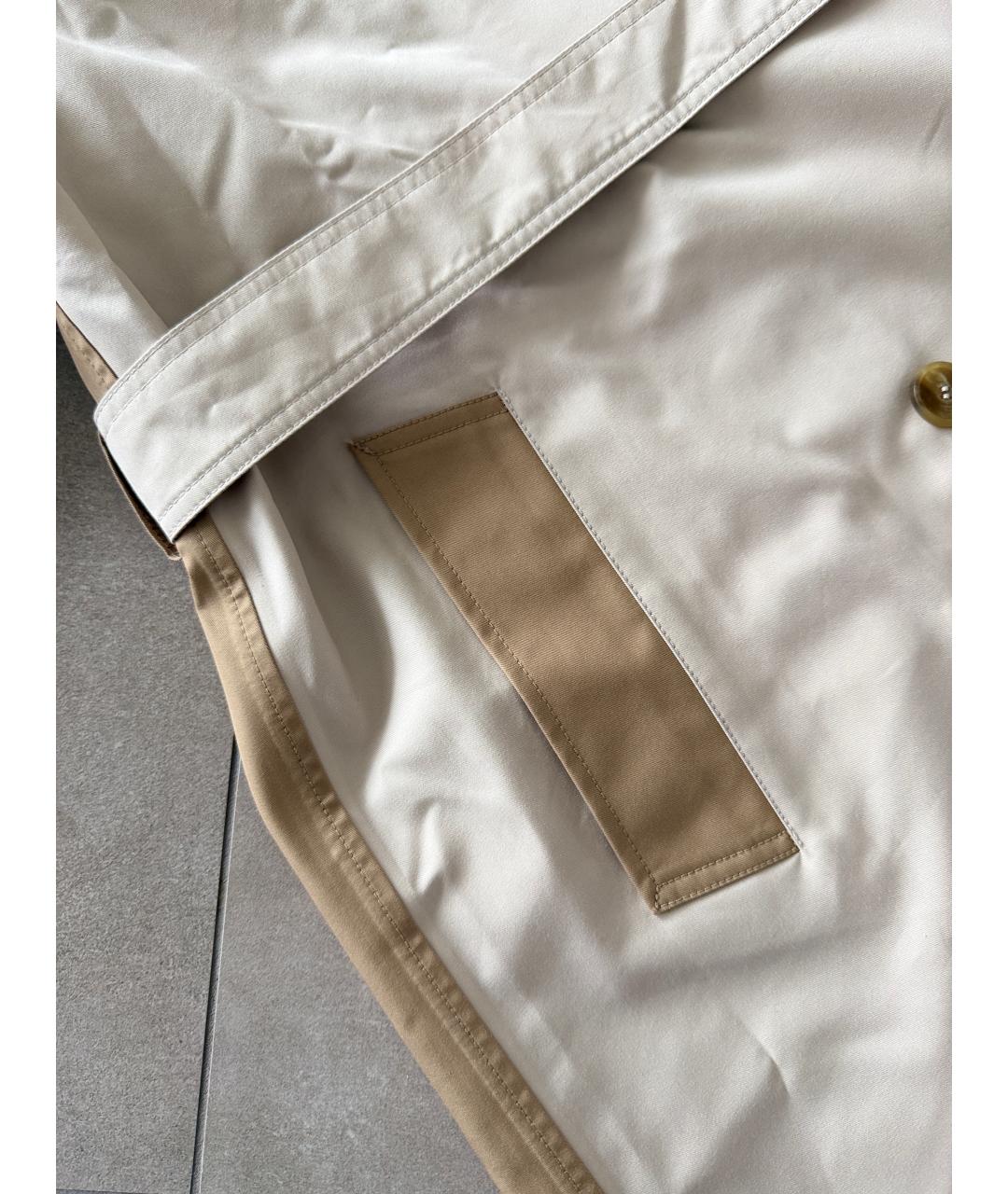 WEEKEND MAX MARA Бежевый хлопковый тренч/плащ, фото 3