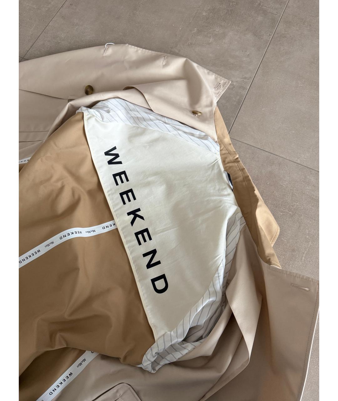 WEEKEND MAX MARA Бежевый хлопковый тренч/плащ, фото 6