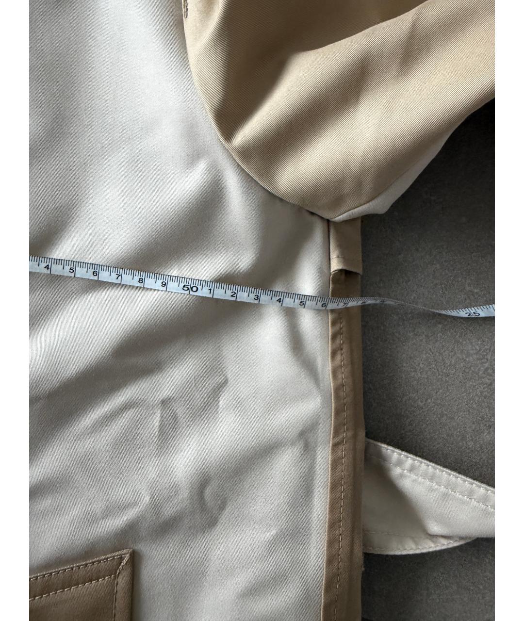 WEEKEND MAX MARA Бежевый хлопковый тренч/плащ, фото 9