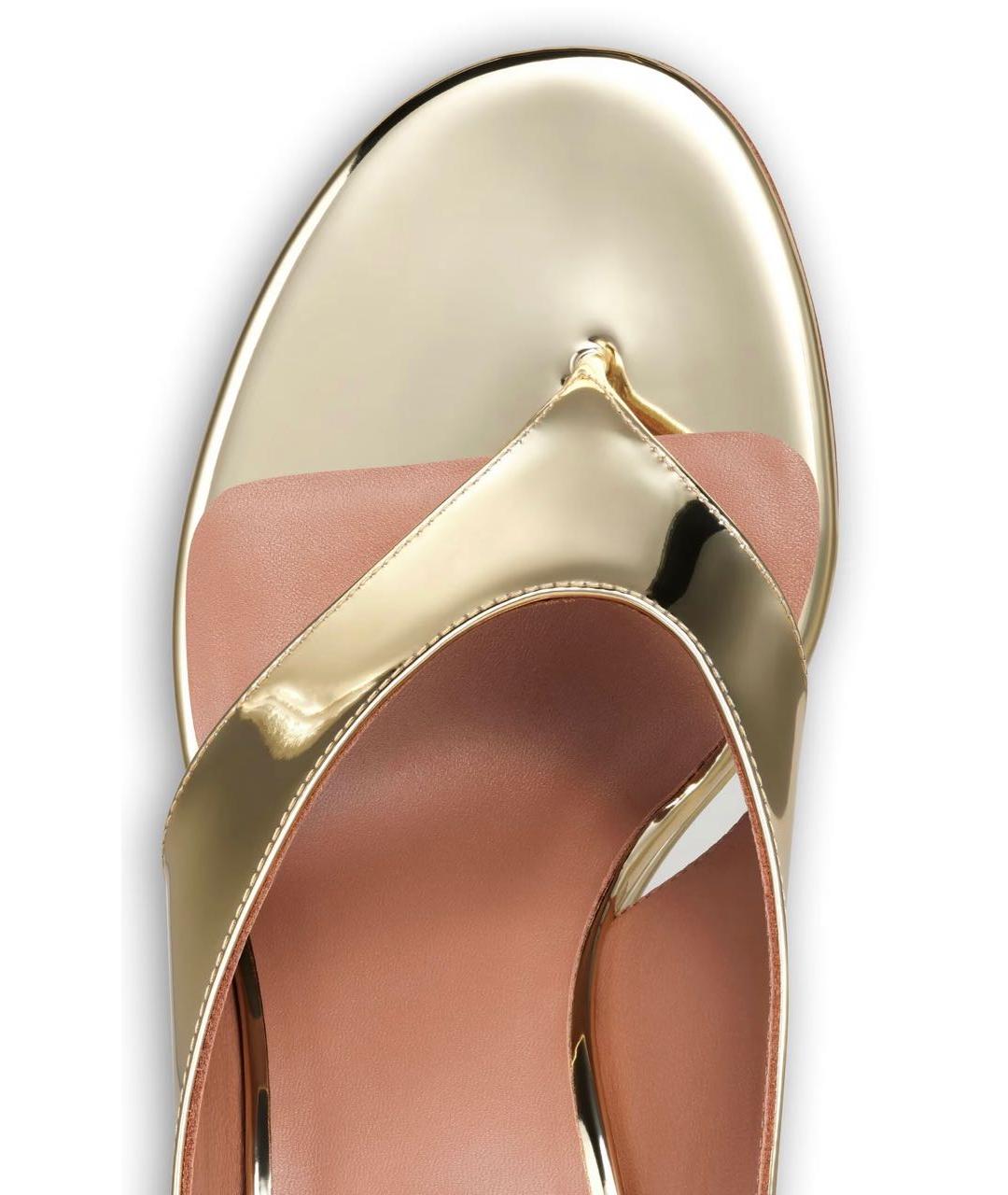 ALAIA Золотые кожаные мюли, фото 4