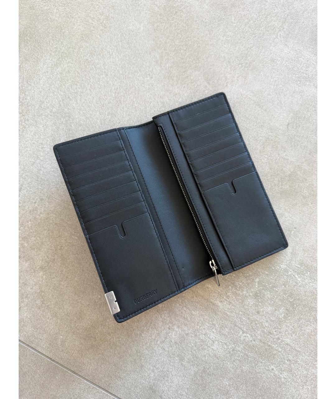 BURBERRY Черный кожаный кошелек, фото 3