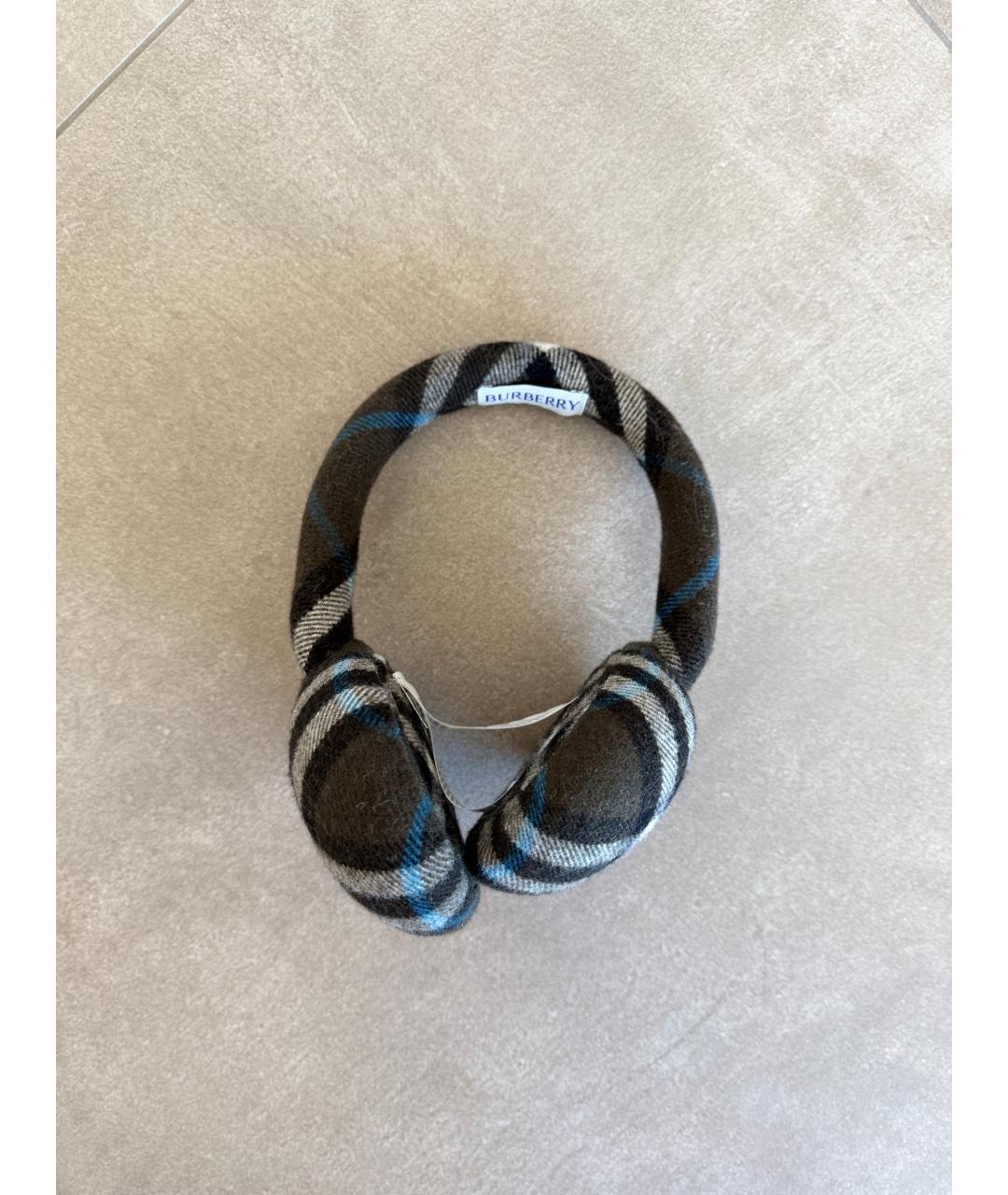 BURBERRY Хаки шерстяные наушники, фото 4