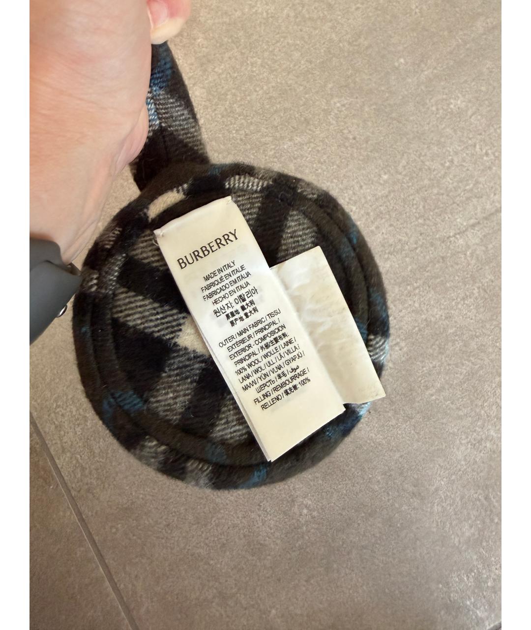 BURBERRY Хаки шерстяные наушники, фото 3