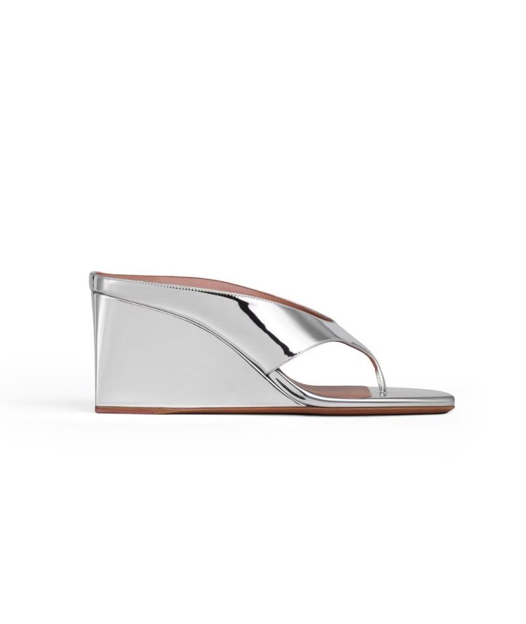 ALAIA Серебряные кожаные мюли, фото 1