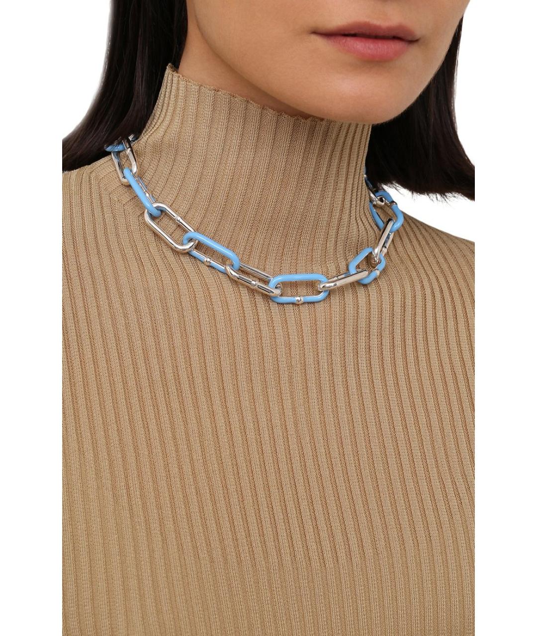 BOTTEGA VENETA Серебряное серебряное колье, фото 5