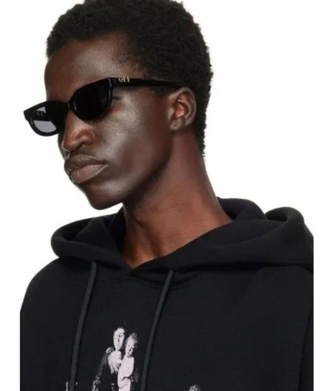 OFF-WHITE Черные пластиковые солнцезащитные очки, фото 5