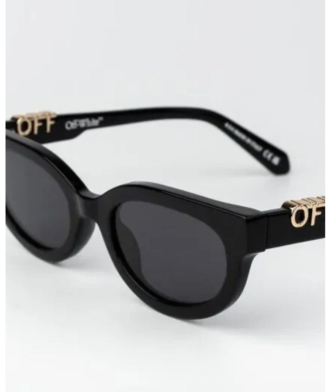 OFF-WHITE Черные пластиковые солнцезащитные очки, фото 3