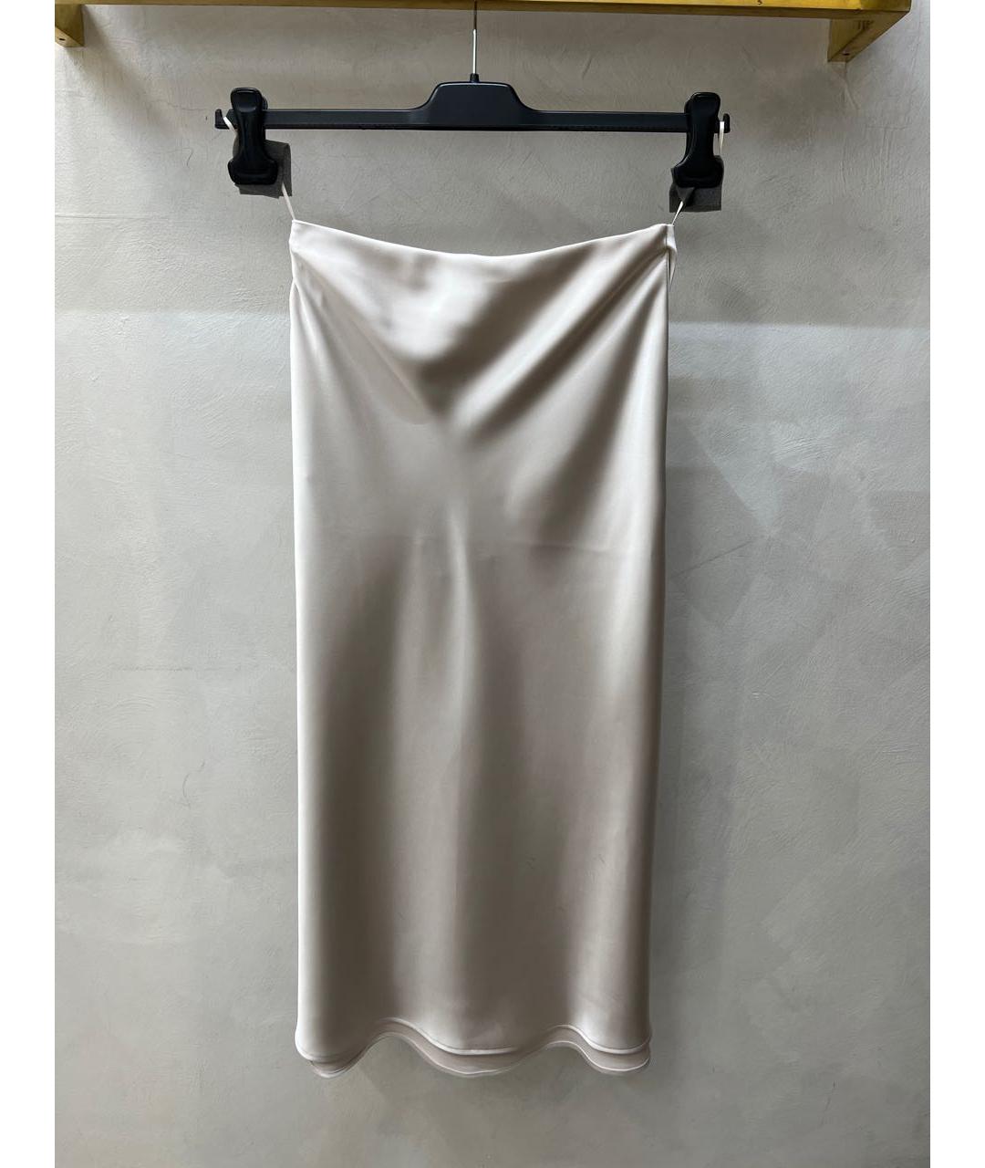 LIU JO Серебряная полиэстеровая юбка миди, фото 2