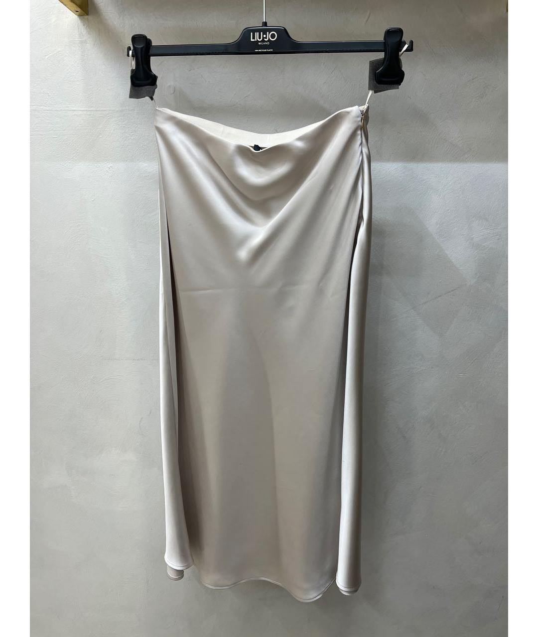 LIU JO Серебряная полиэстеровая юбка миди, фото 6