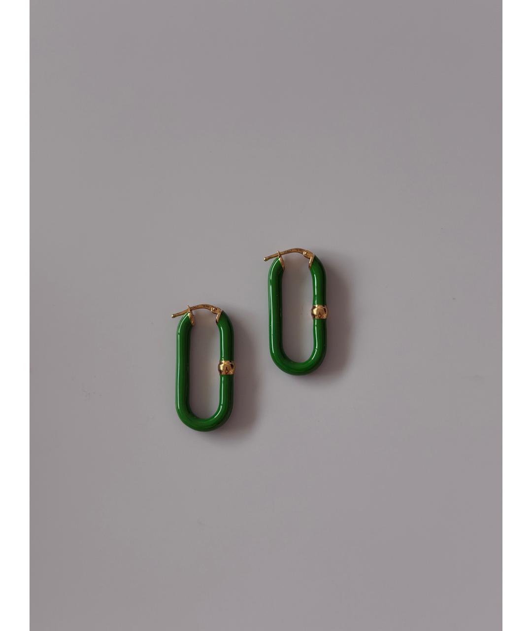 BOTTEGA VENETA Зеленые серебряные серьги, фото 5