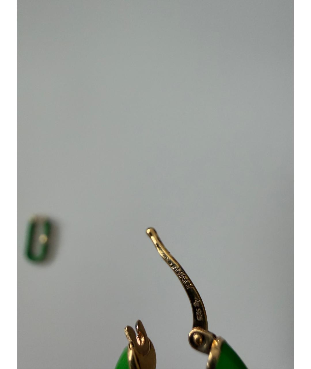 BOTTEGA VENETA Зеленые серебряные серьги, фото 3