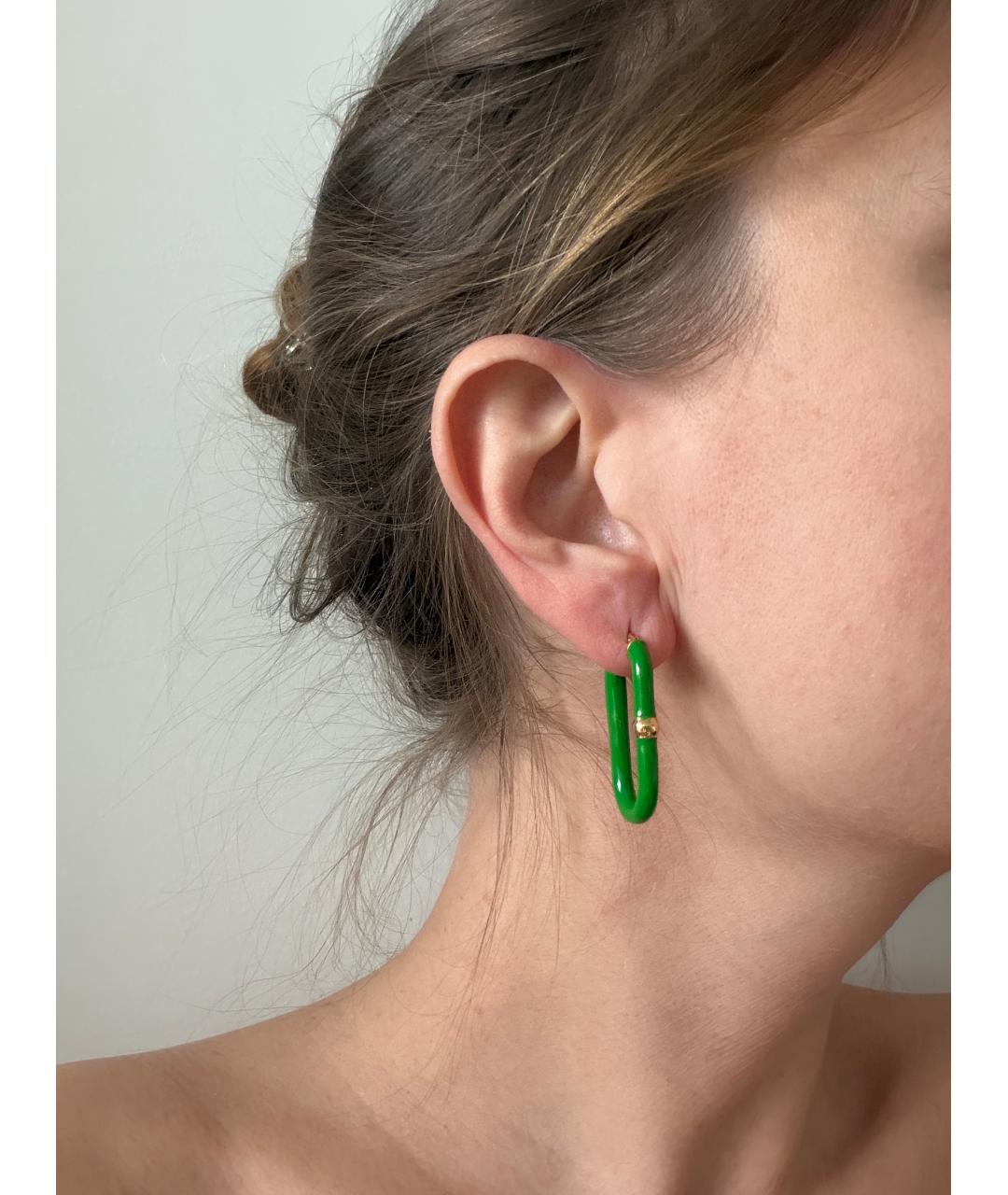 BOTTEGA VENETA Зеленые серебряные серьги, фото 4