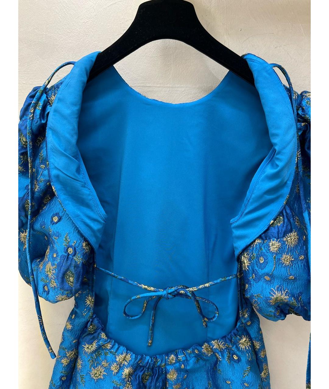 GANNI Синее полиэстеровое коктейльное платье, фото 3