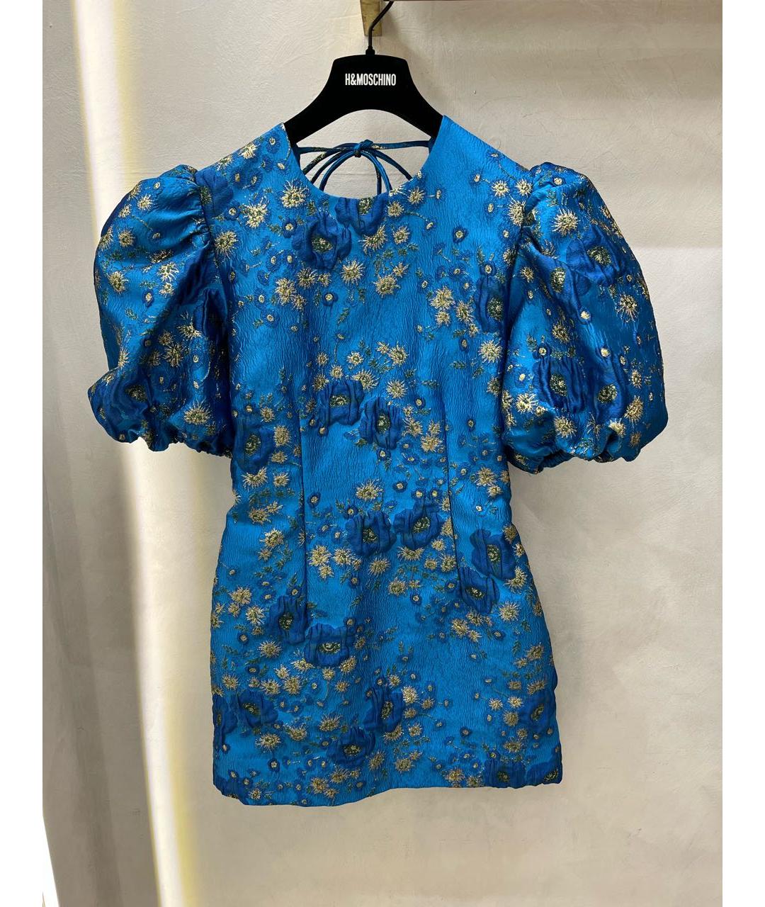 GANNI Синее полиэстеровое коктейльное платье, фото 7