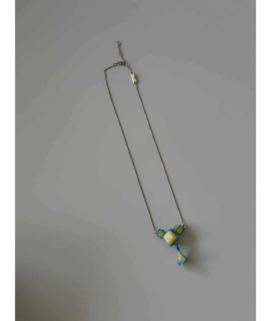 BOTTEGA VENETA Голубая серебряная подвеска, фото 6