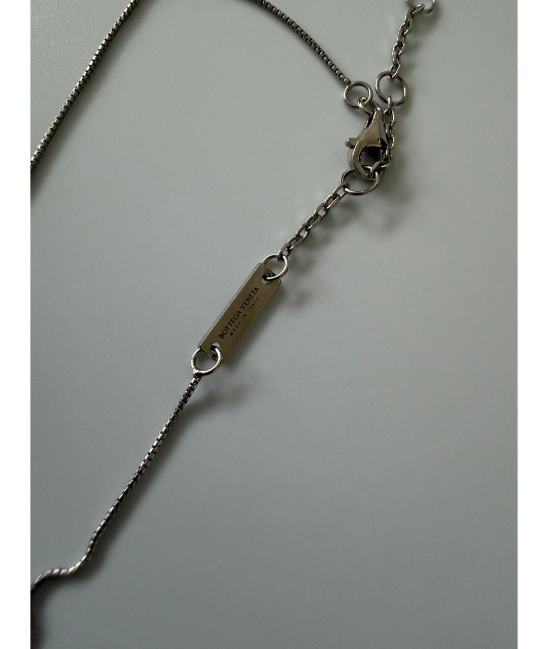 BOTTEGA VENETA Голубая серебряная подвеска, фото 4