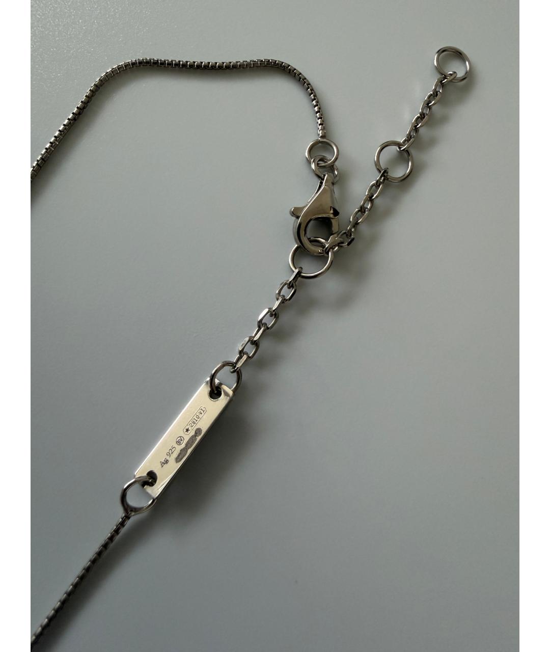 BOTTEGA VENETA Голубая серебряная подвеска, фото 3