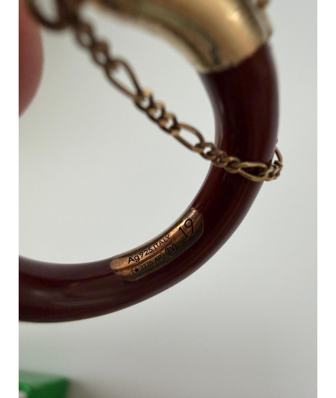 BOTTEGA VENETA Коричневое серебряное кольцо, фото 4