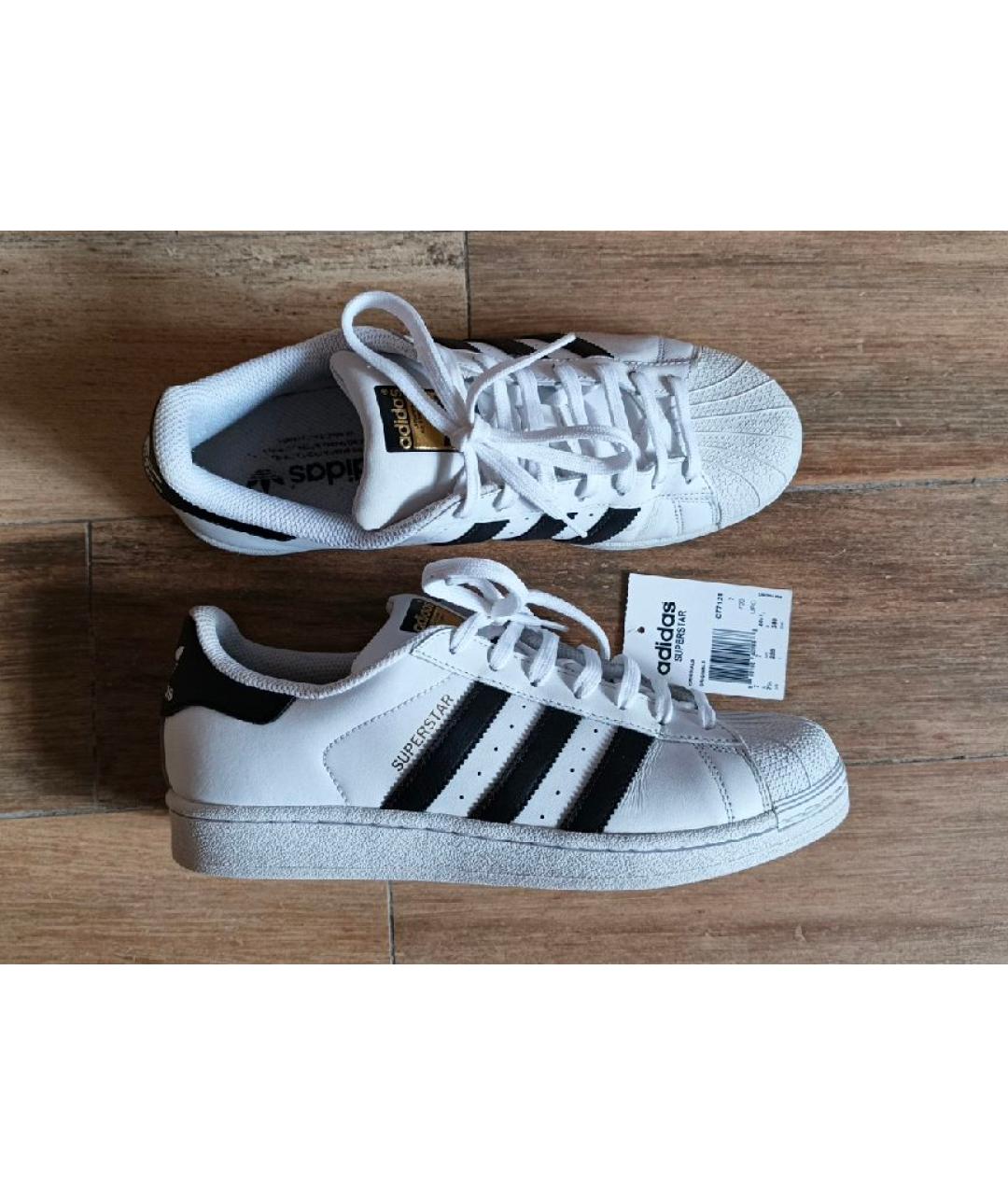 ADIDAS Белые кожаные низкие кроссовки / кеды, фото 2