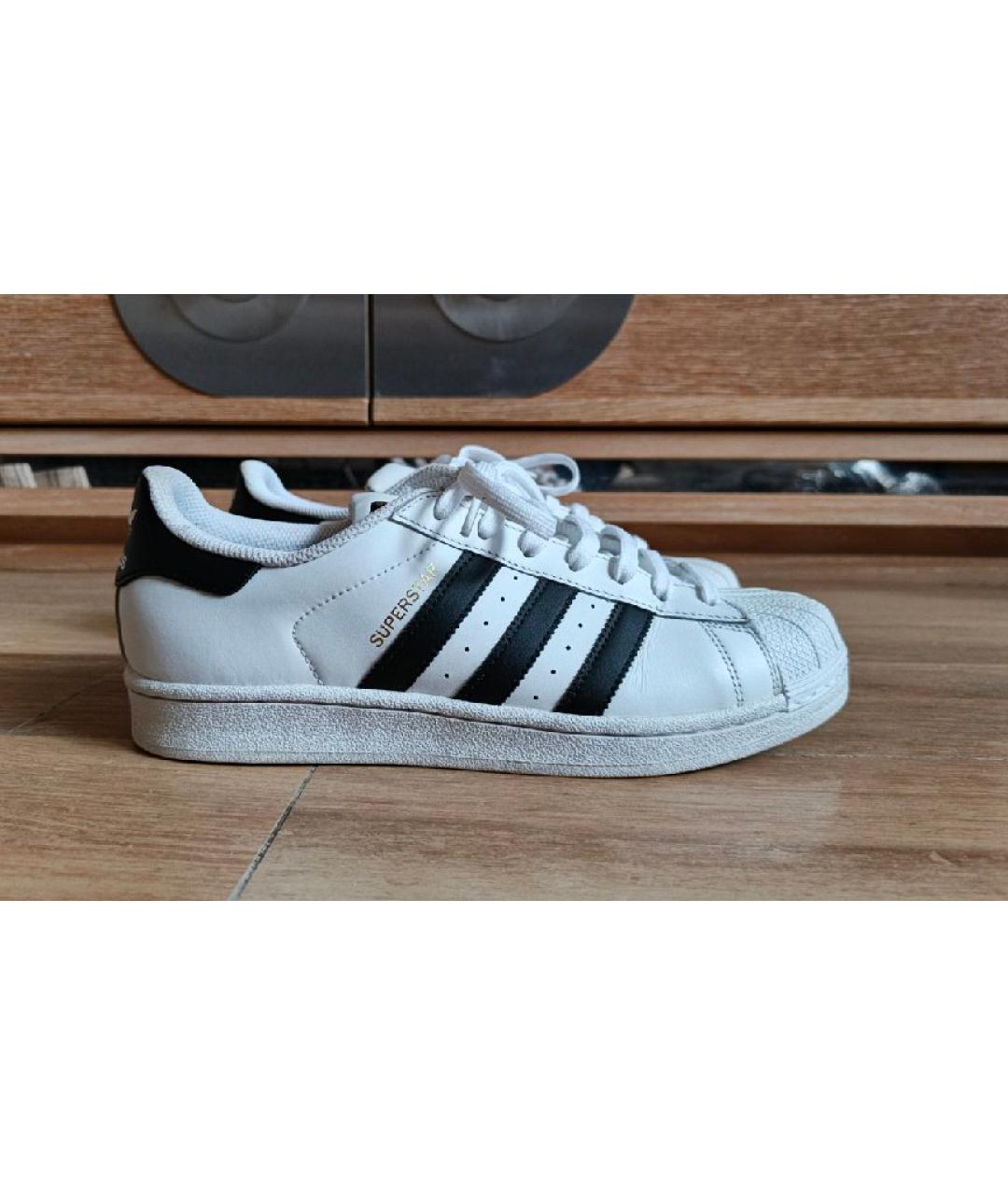 ADIDAS Белые кожаные низкие кроссовки / кеды, фото 5