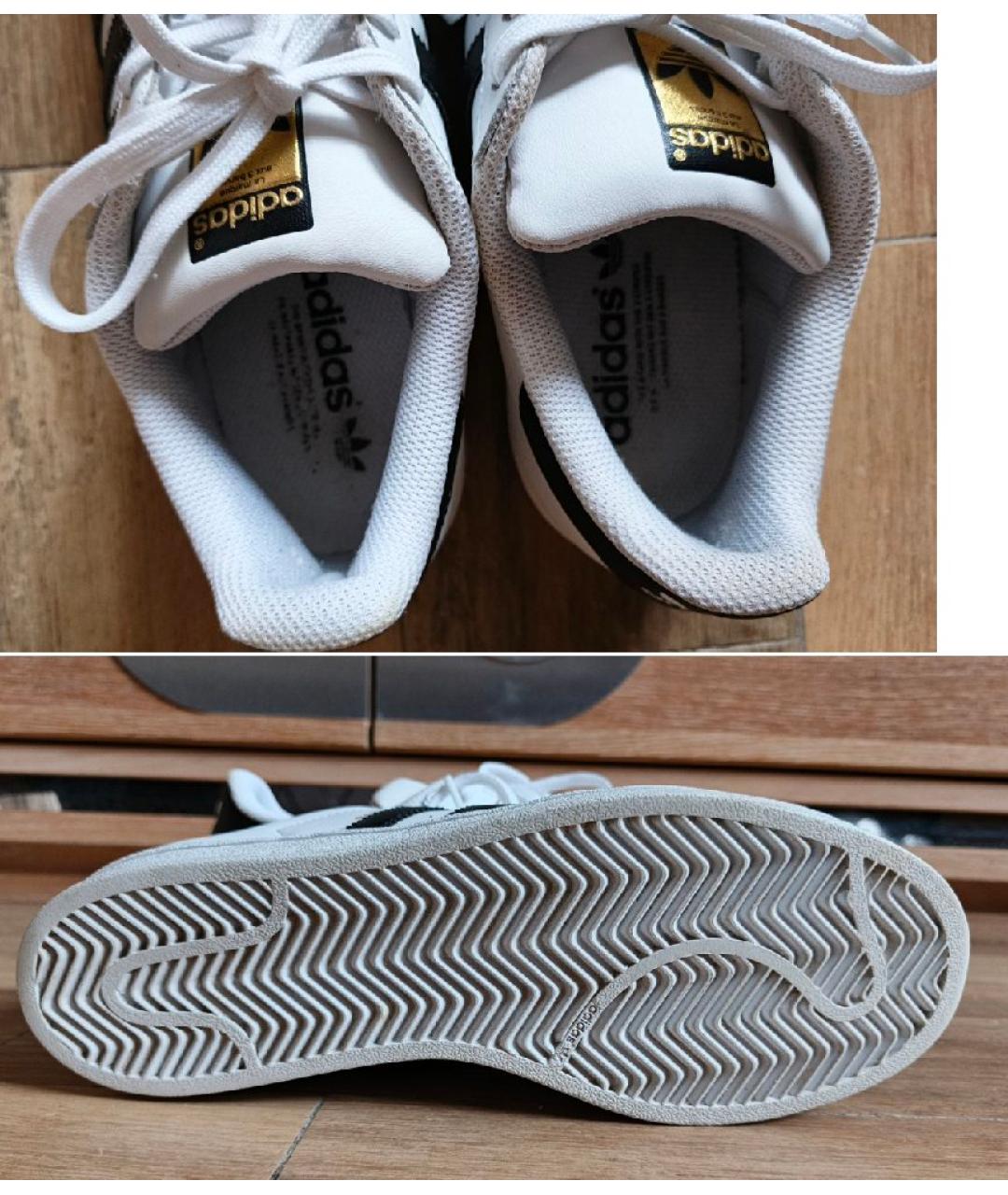 ADIDAS Белые кожаные низкие кроссовки / кеды, фото 3