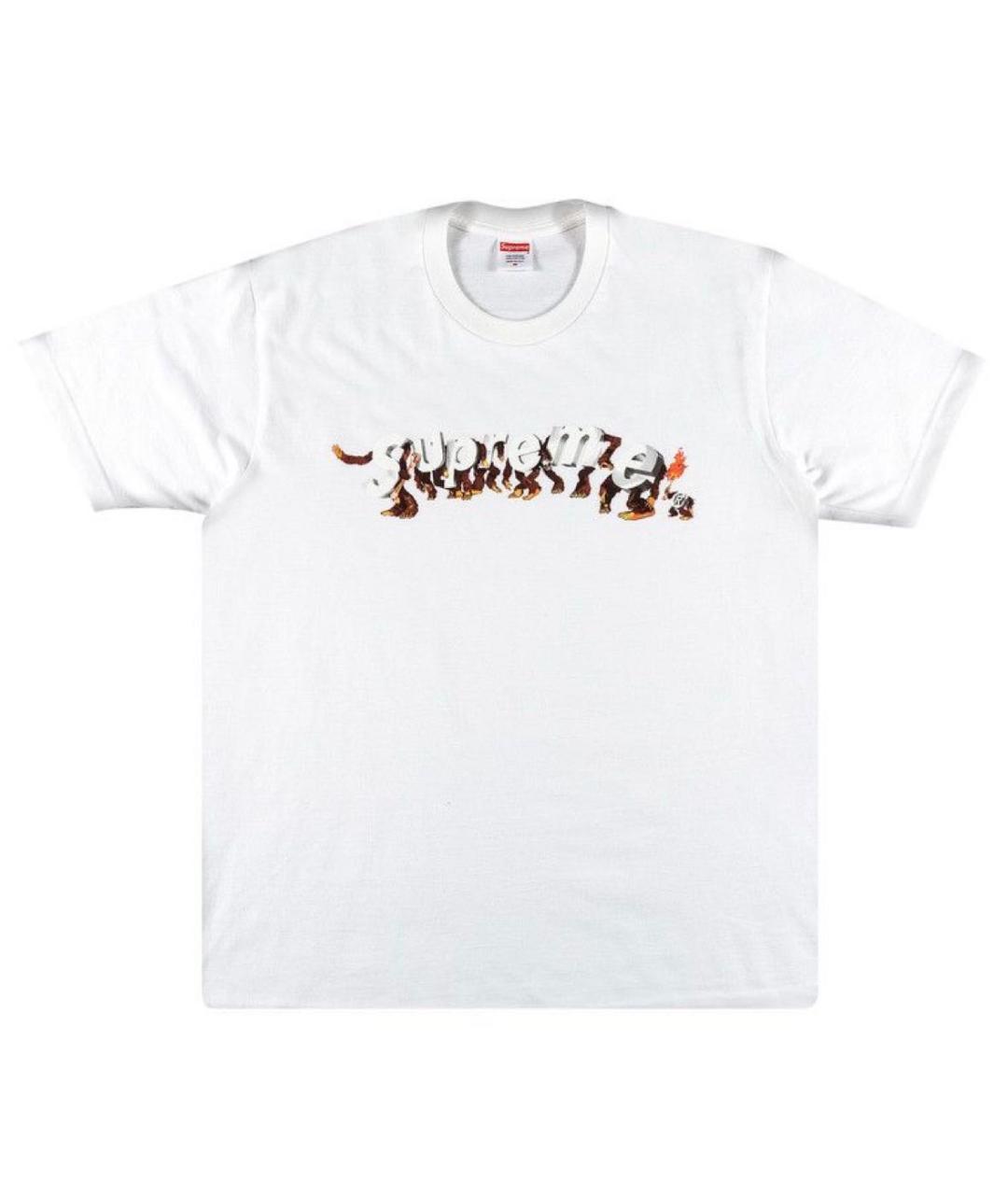 SUPREME Белая хлопковая футболка, фото 5