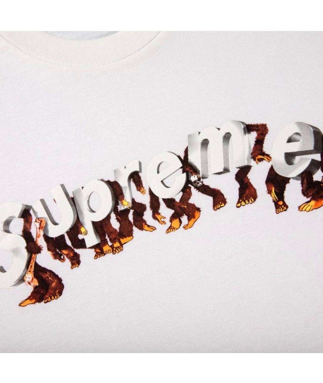 SUPREME Белая хлопковая футболка, фото 4
