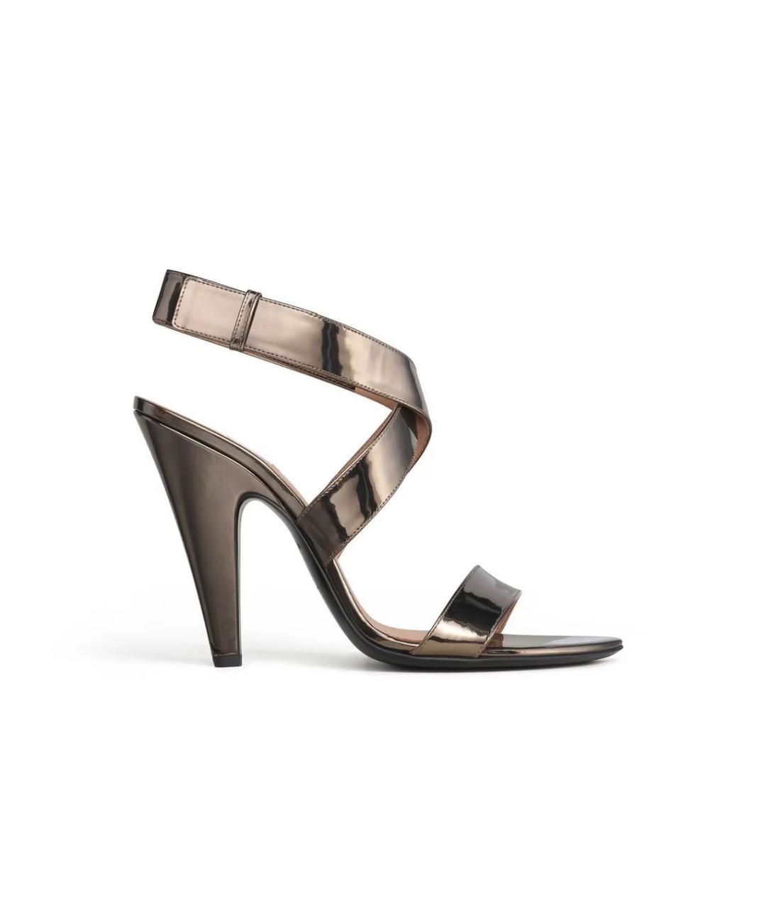 ALAIA Золотые кожаные босоножки, фото 1