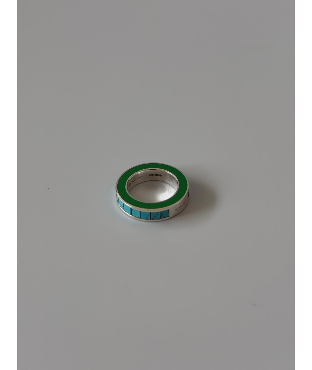 BOTTEGA VENETA Голубое серебряное кольцо, фото 7