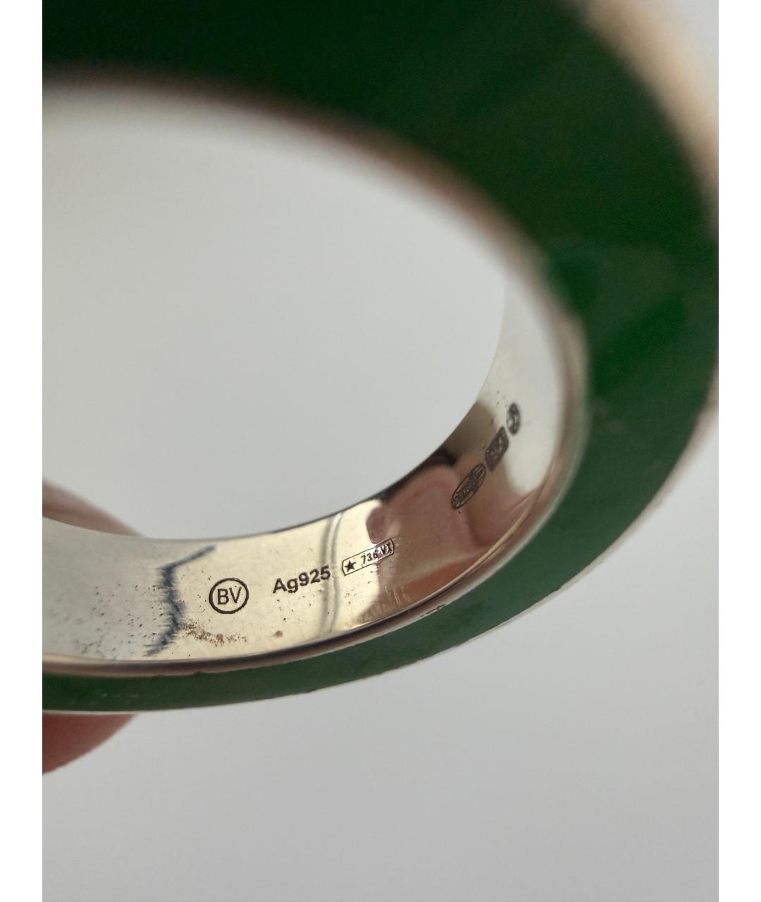 BOTTEGA VENETA Голубое серебряное кольцо, фото 4