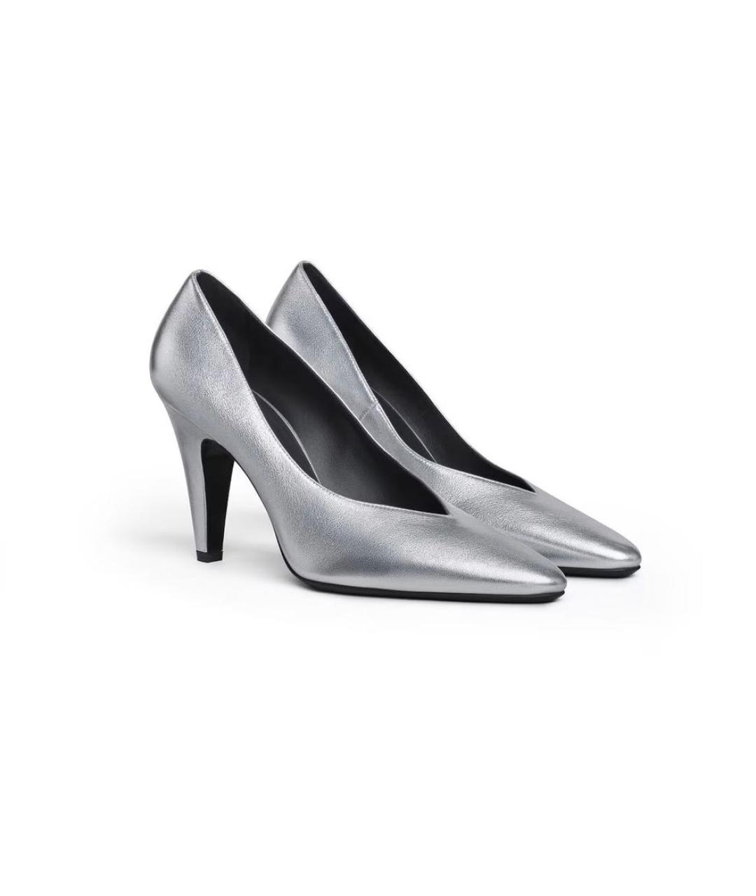 ALAIA Серебряные кожаные туфли, фото 2