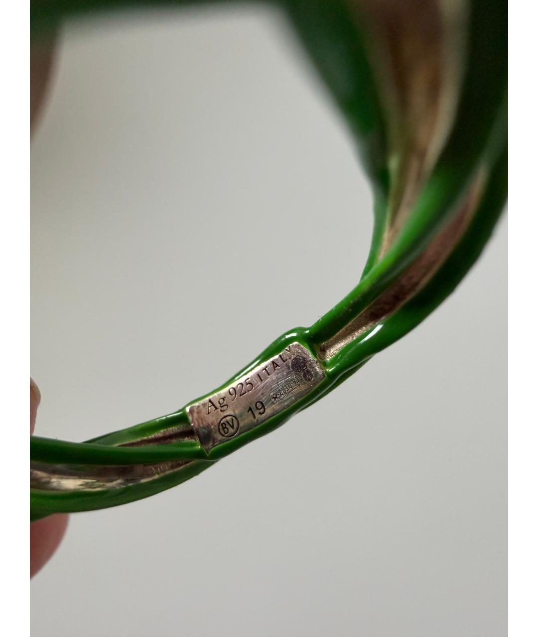 BOTTEGA VENETA Зеленые серебряное кольцо, фото 4