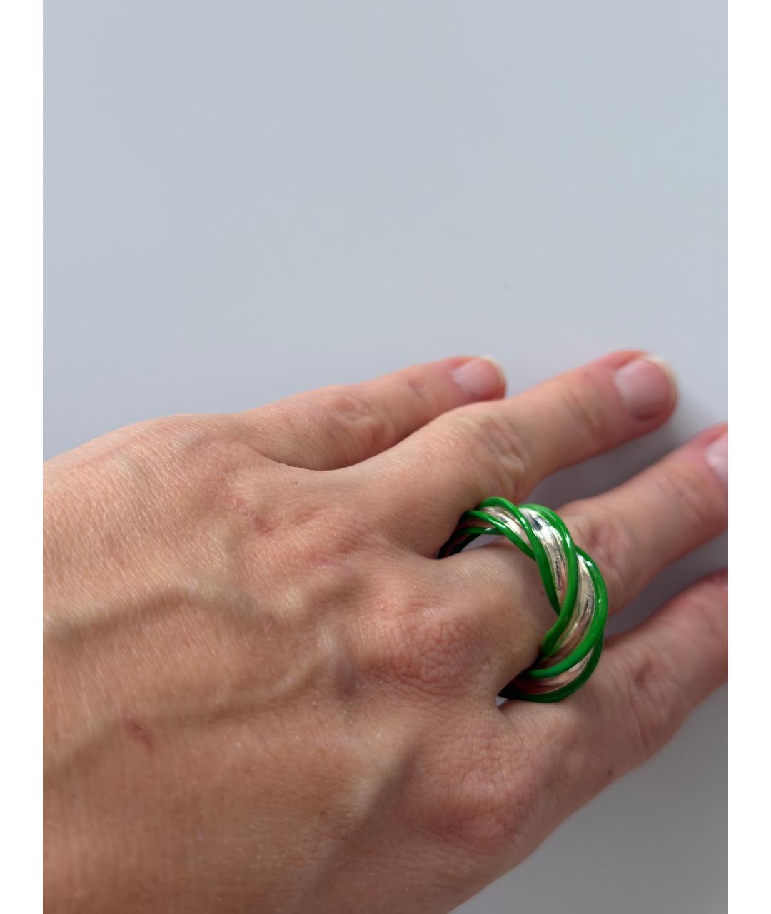 BOTTEGA VENETA Зеленые серебряное кольцо, фото 3