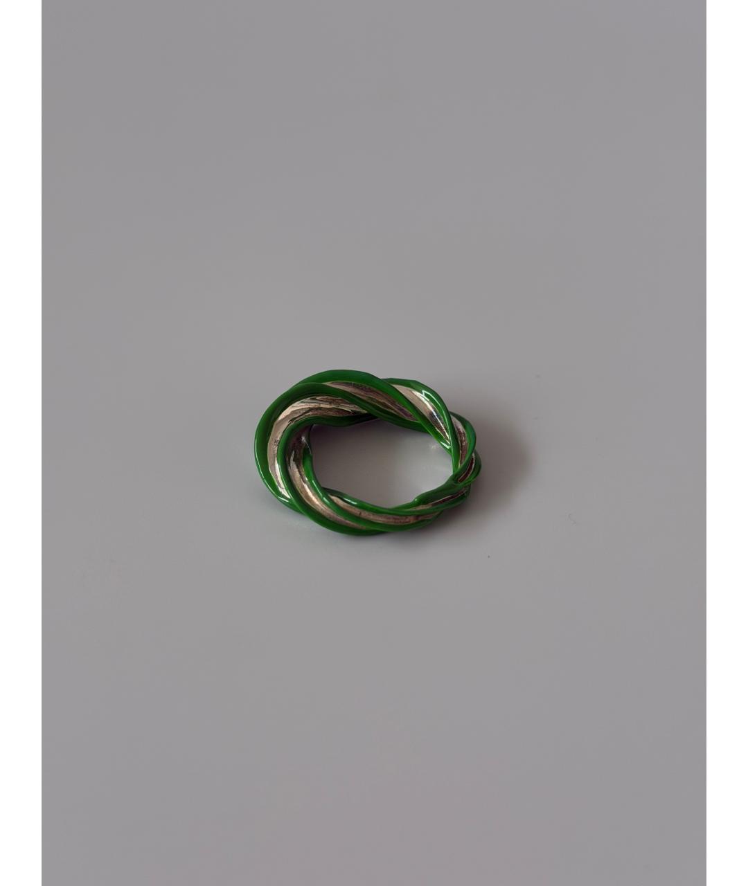 BOTTEGA VENETA Зеленые серебряное кольцо, фото 2