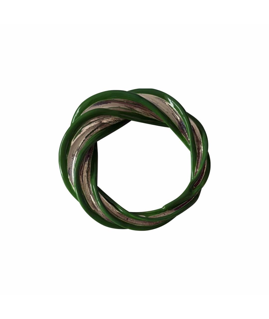 BOTTEGA VENETA Зеленые серебряное кольцо, фото 1
