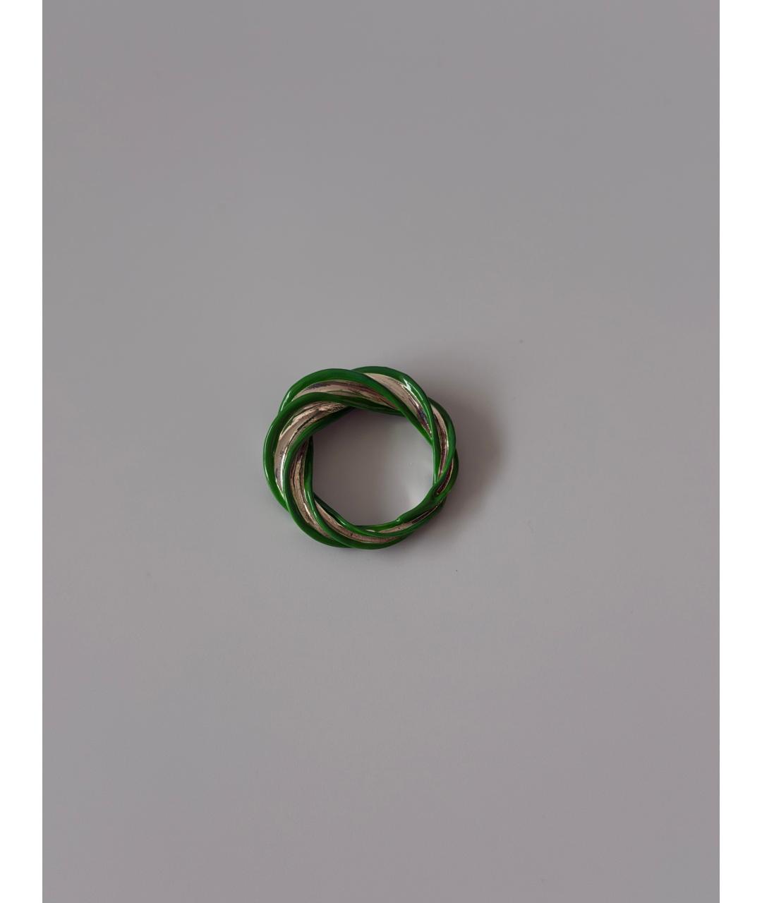 BOTTEGA VENETA Зеленые серебряное кольцо, фото 6