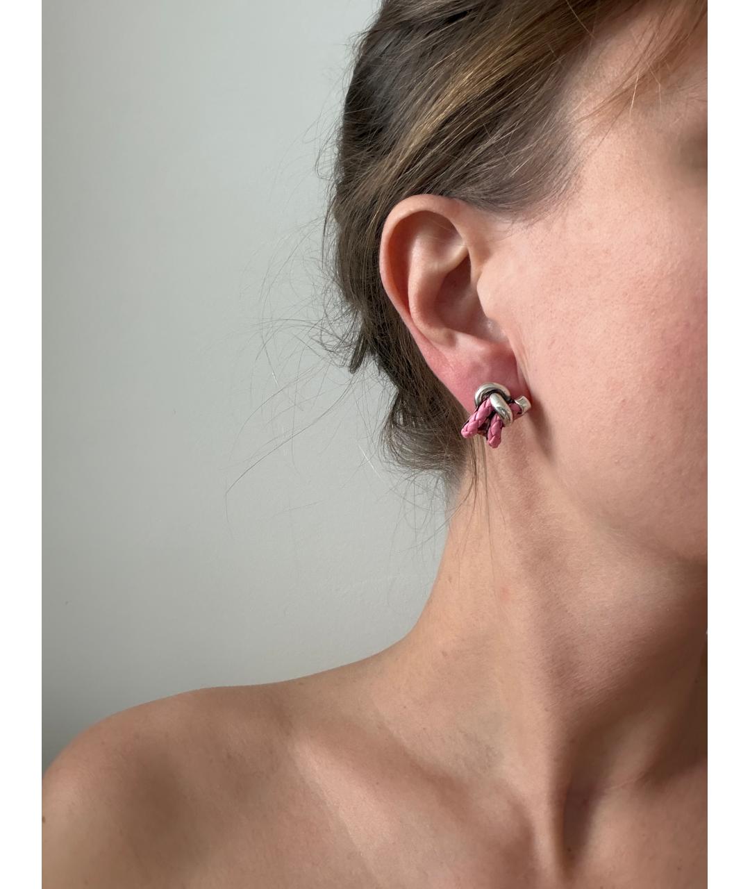 BOTTEGA VENETA Розовые серебряные серьги, фото 4