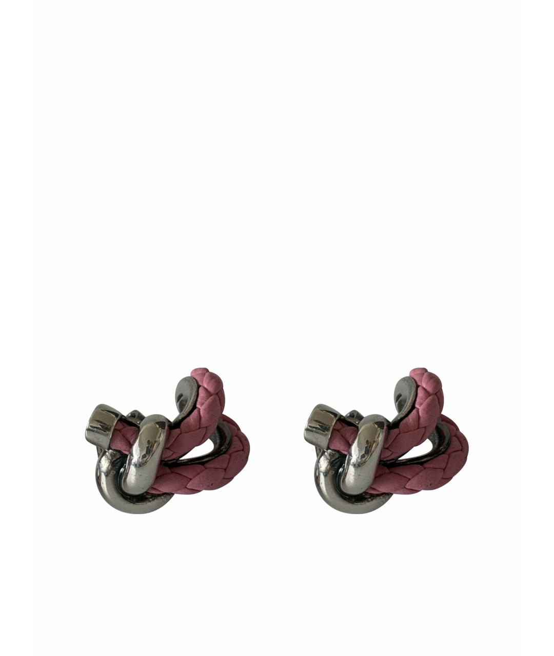 BOTTEGA VENETA Розовые серебряные серьги, фото 1