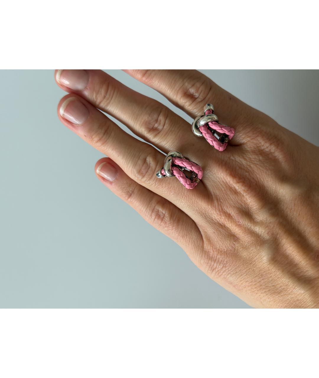 BOTTEGA VENETA Розовые серебряные серьги, фото 2