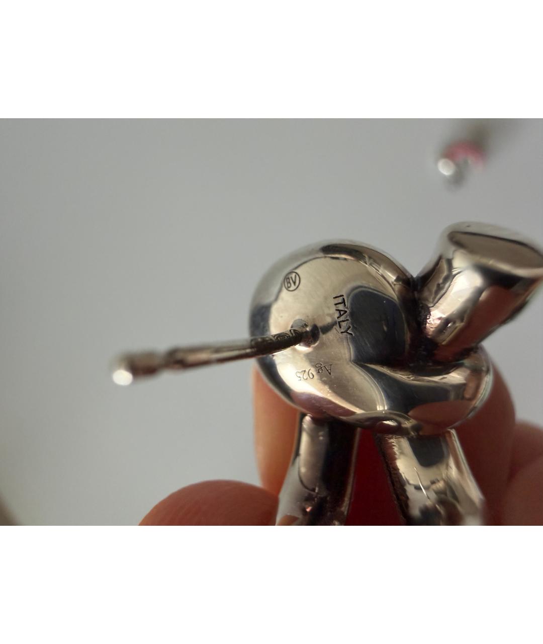 BOTTEGA VENETA Розовые серебряные серьги, фото 3