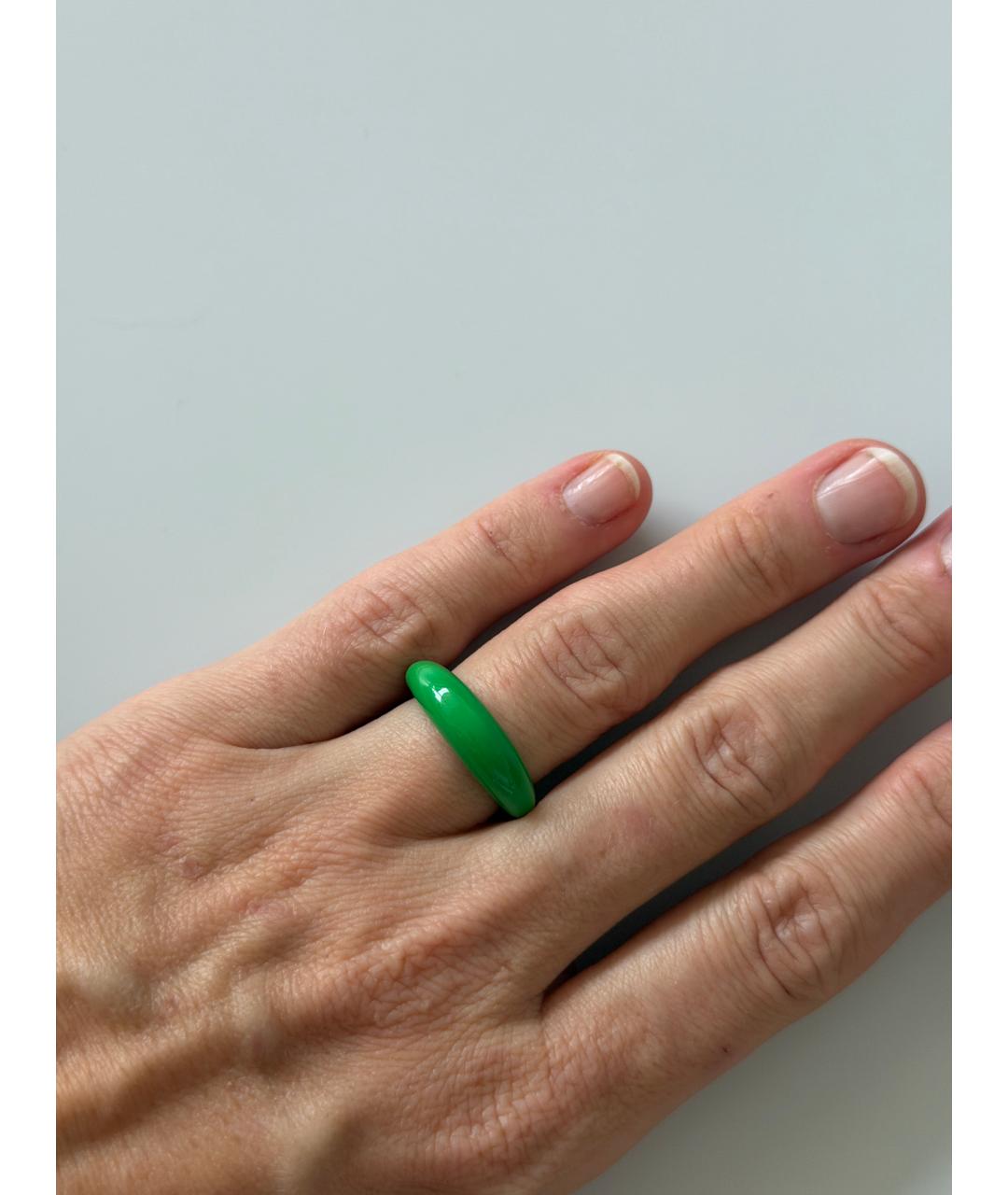 BOTTEGA VENETA Зеленые серебряное кольцо, фото 2