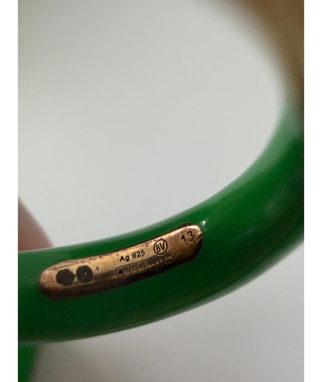 BOTTEGA VENETA Зеленые серебряное кольцо, фото 3