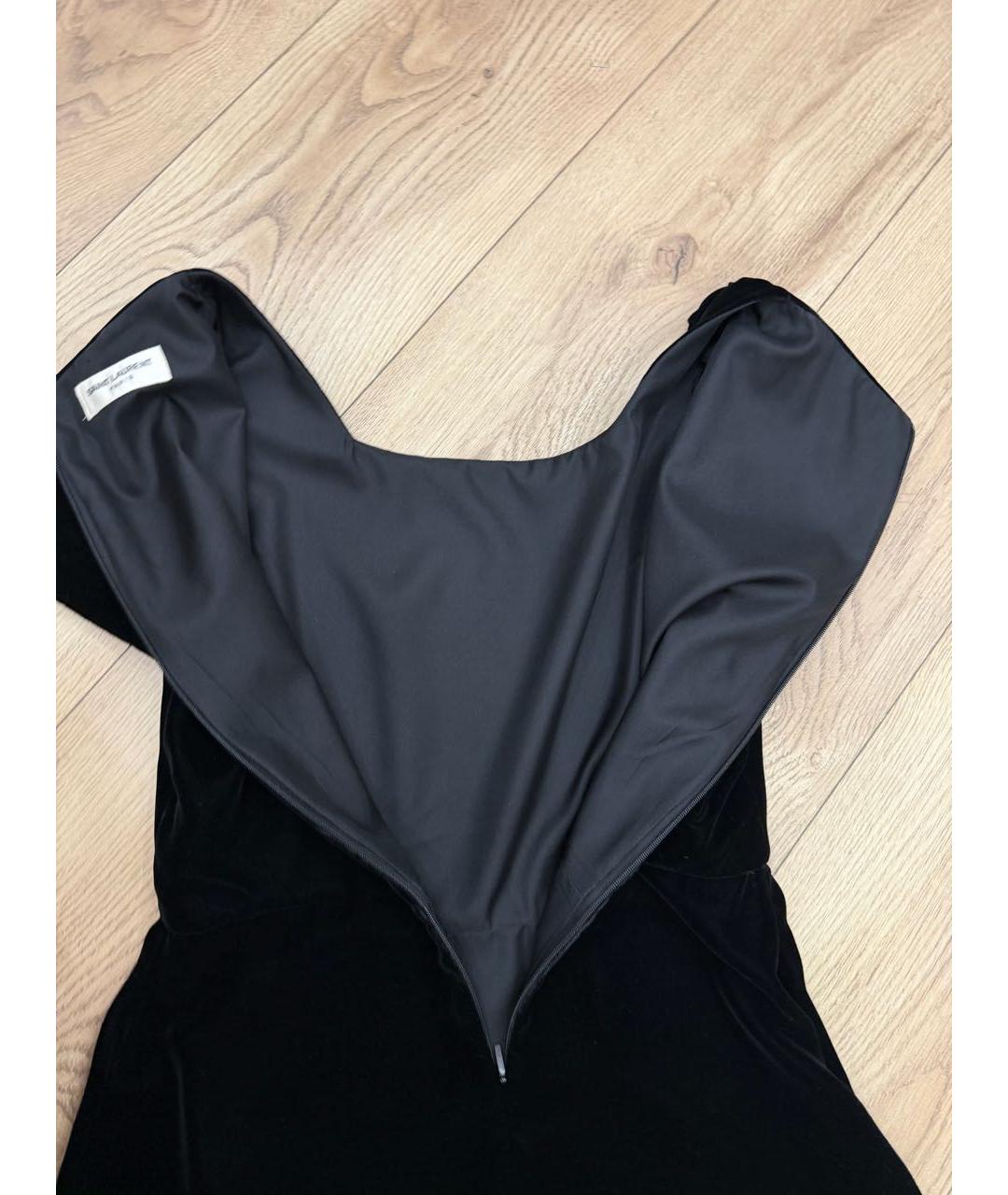 SAINT LAURENT Черное бархатное коктейльное платье, фото 3
