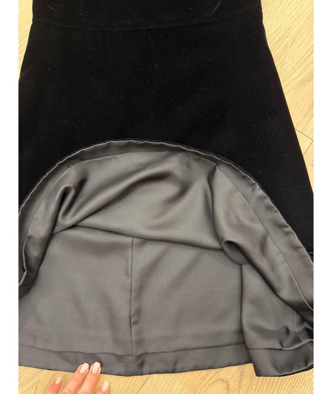 SAINT LAURENT Черное бархатное коктейльное платье, фото 7