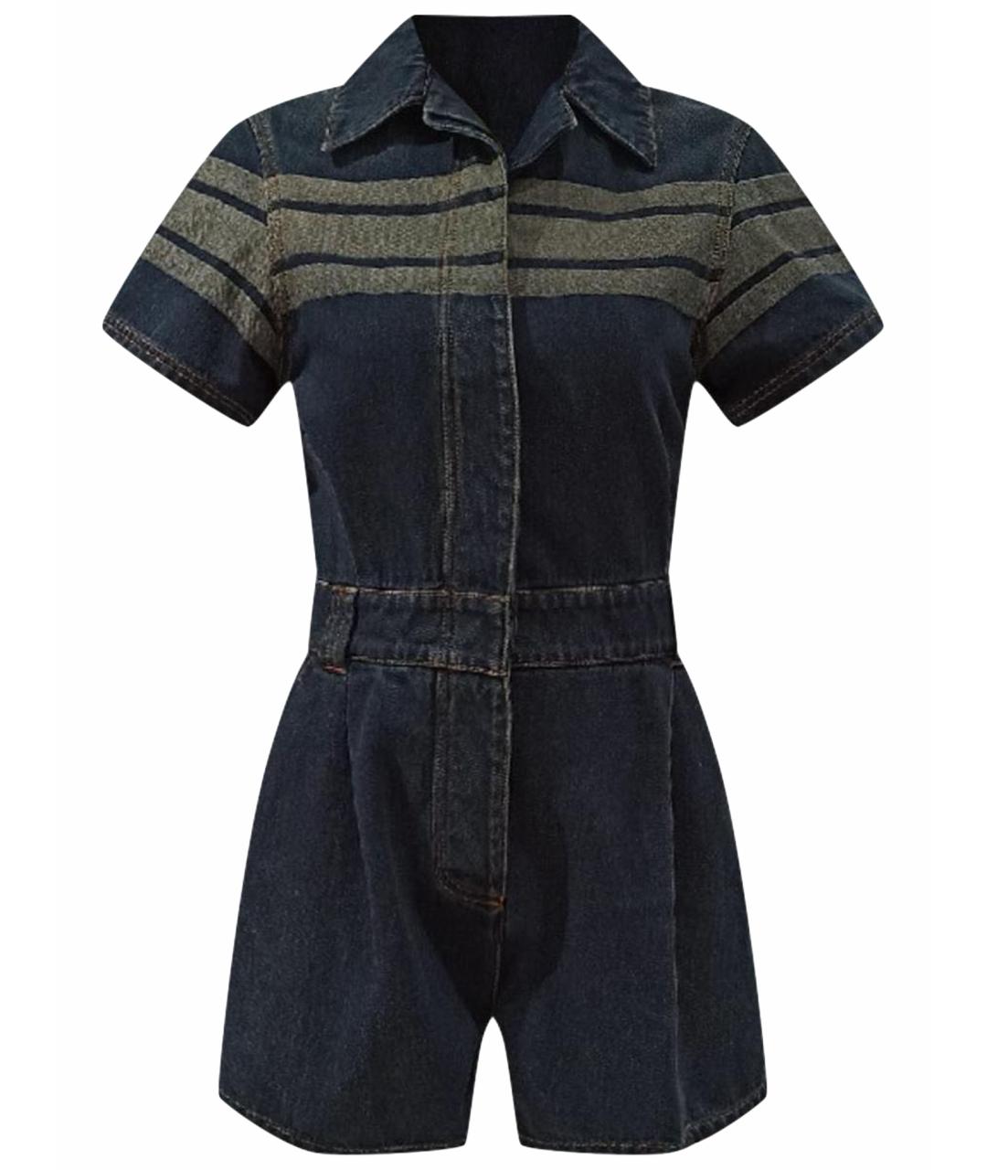 CHRISTIAN DIOR Темно-синий хлопковый комбинезон, фото 1