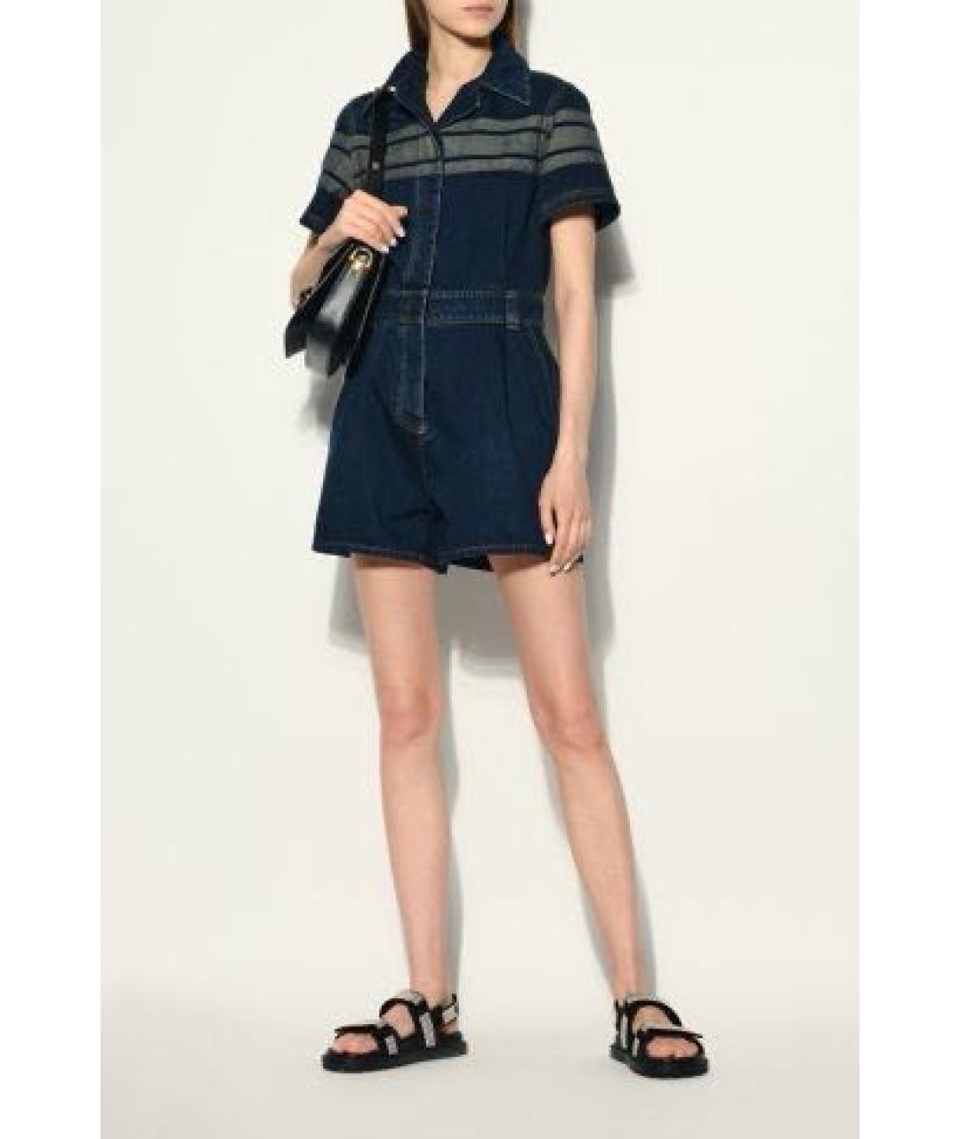 CHRISTIAN DIOR Темно-синий хлопковый комбинезон, фото 3