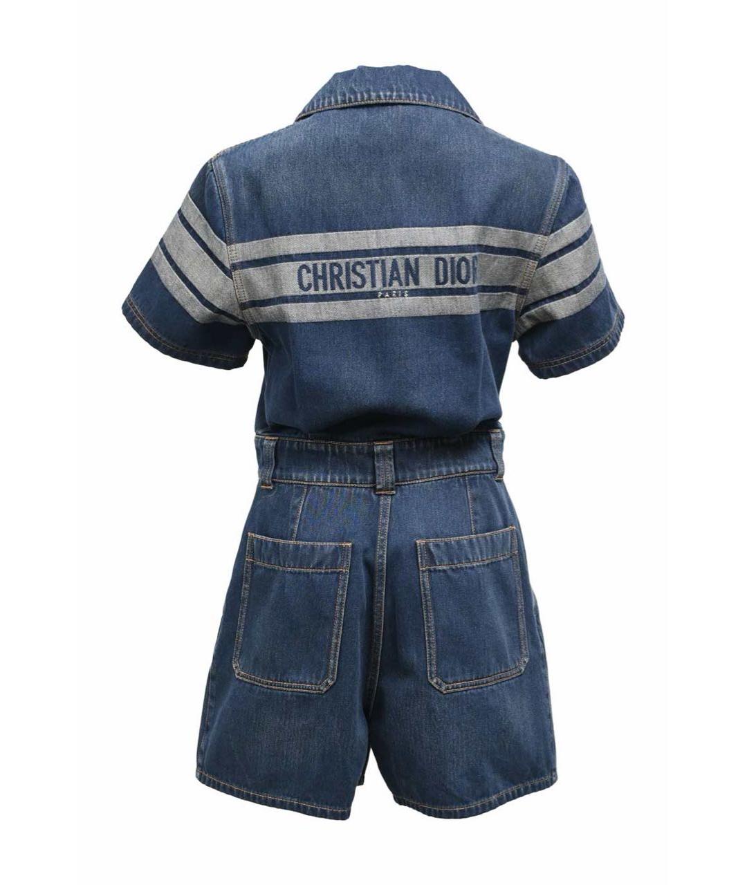 CHRISTIAN DIOR Темно-синий хлопковый комбинезон, фото 2