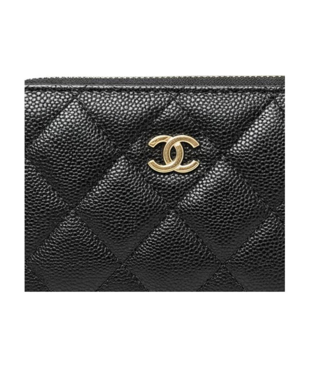 CHANEL Черный кожаный кошелек, фото 3